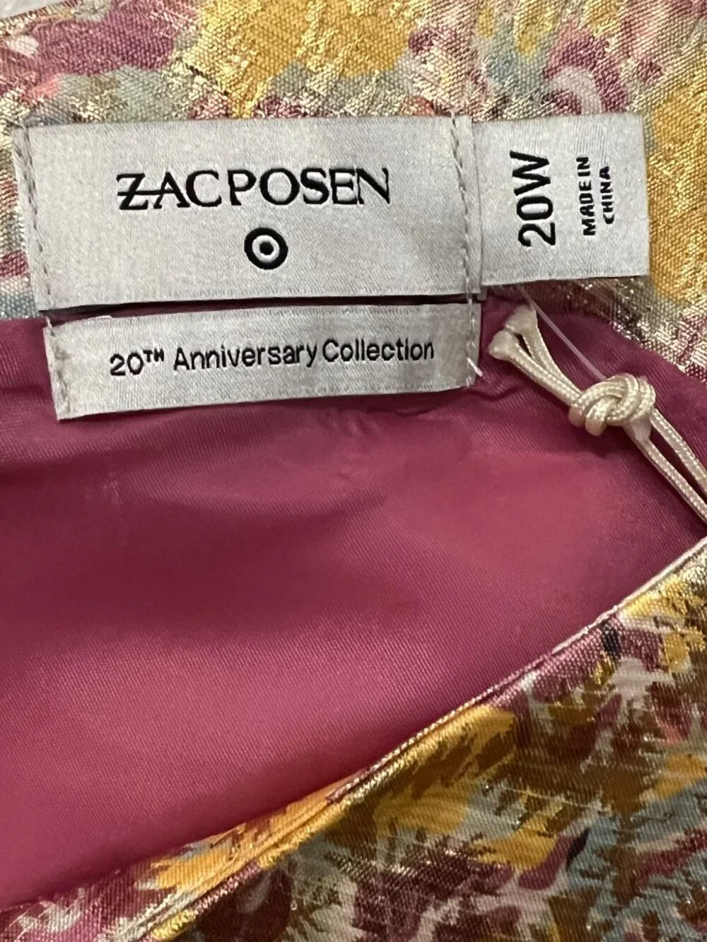 Zac Posen Target 20W Metallic Jacquard Floral Fit Flare Cocktail Dress NWT
